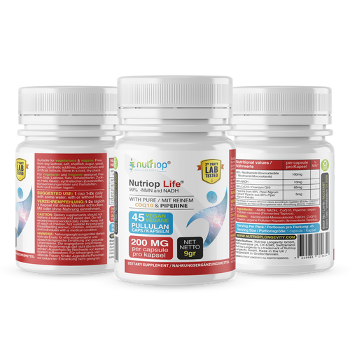 Bio-Enhanced Nutriop Longevity® Life with NADH, NMN and CQ10- Extra Strong - 45 caps-1
