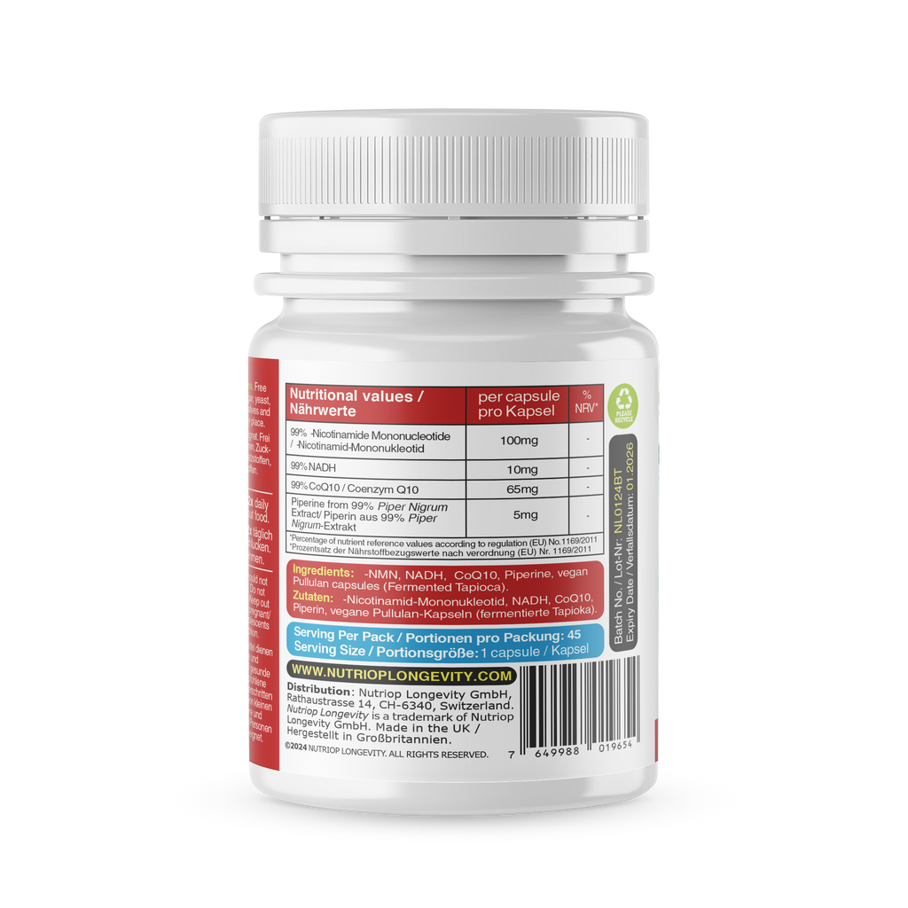 Bio-Enhanced Nutriop Longevity® Life with NADH, NMN and CQ10- Extra Strong - 45 caps-3