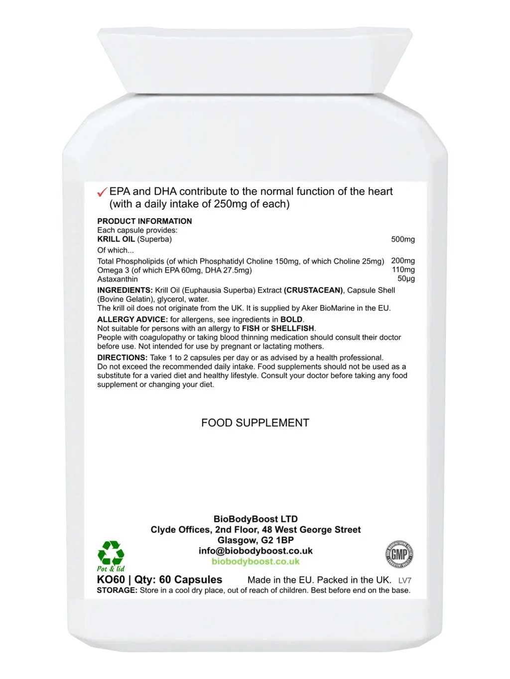 AstaxaKrill Antarctic Krill Oil 500mg - 60 Capsules-1