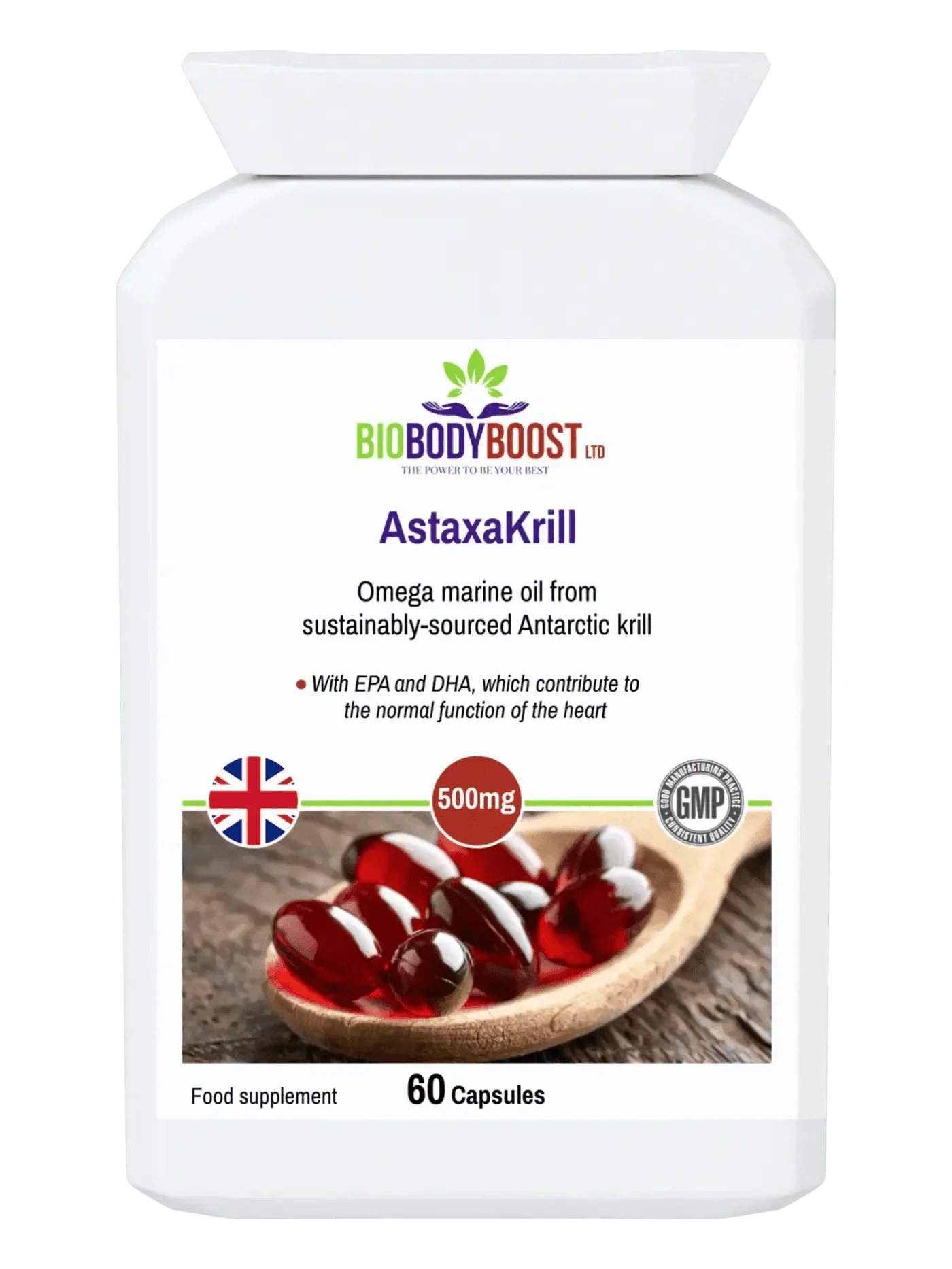 AstaxaKrill Antarctic Krill Oil 500mg - 60 Capsules-0